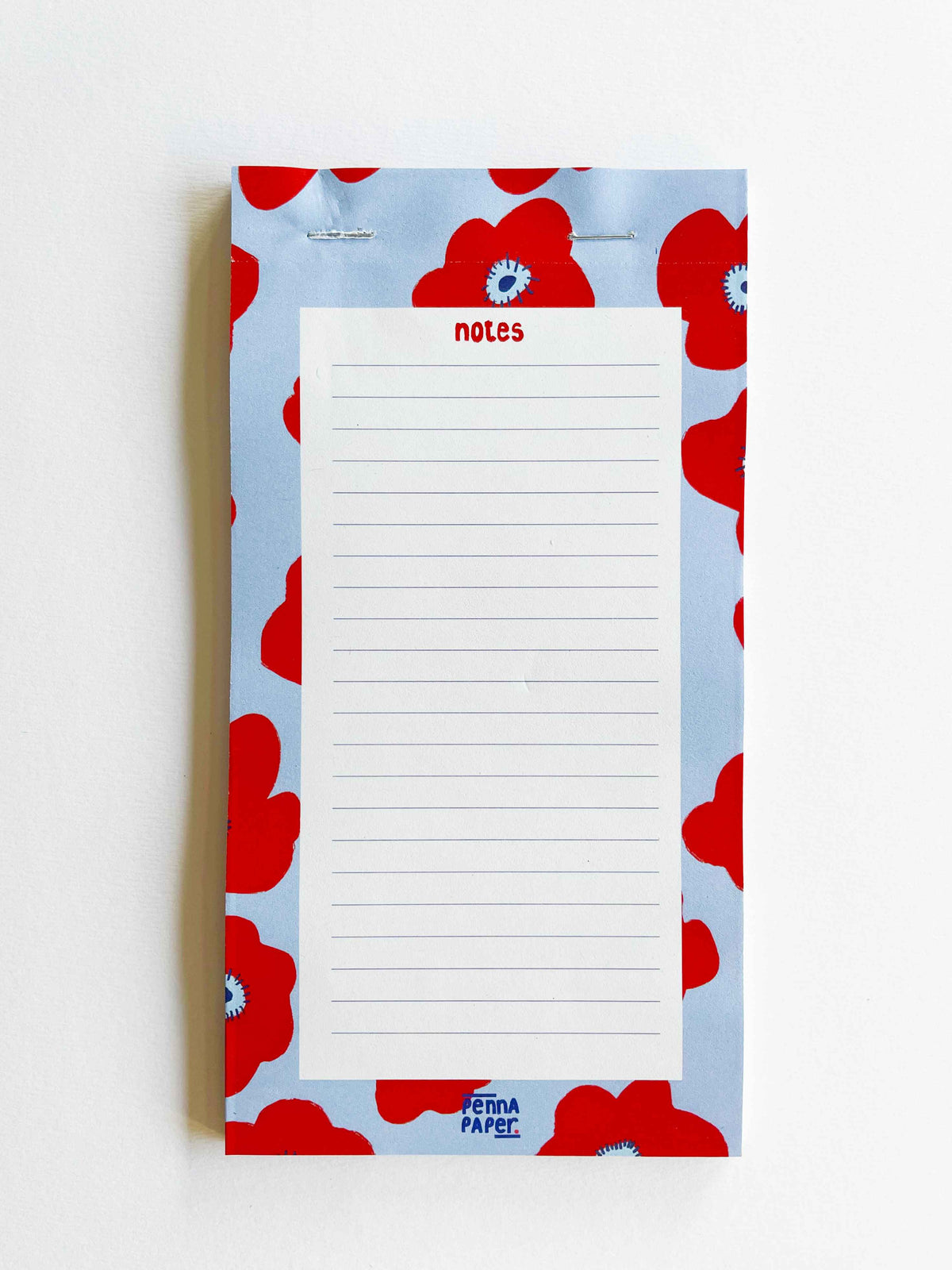 Bloc-notes coquelicots bleus, papeterie illustrée pour to-do list