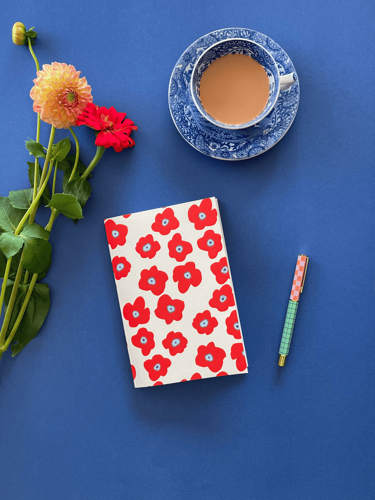 Carnet A5 coquelicots rouges