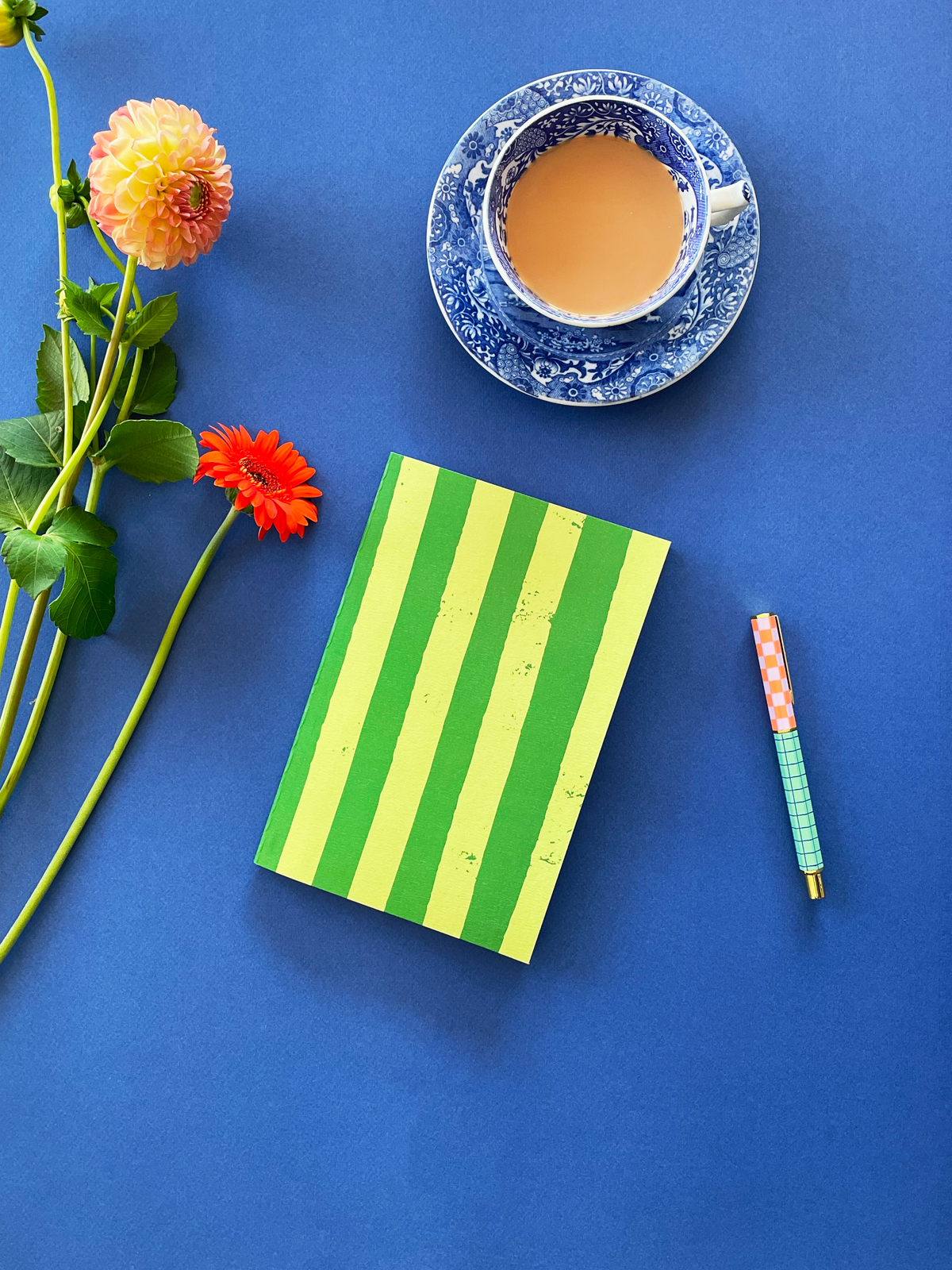 Carnet A5 rayures vertes