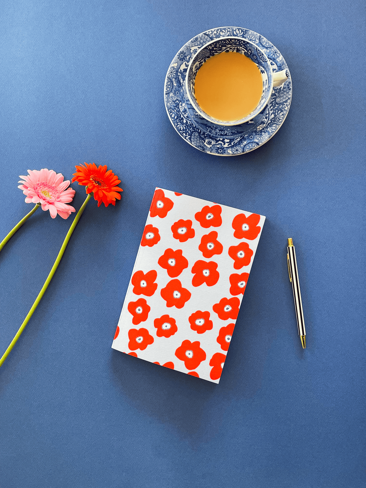 Carnet A5 coquelicots bleus