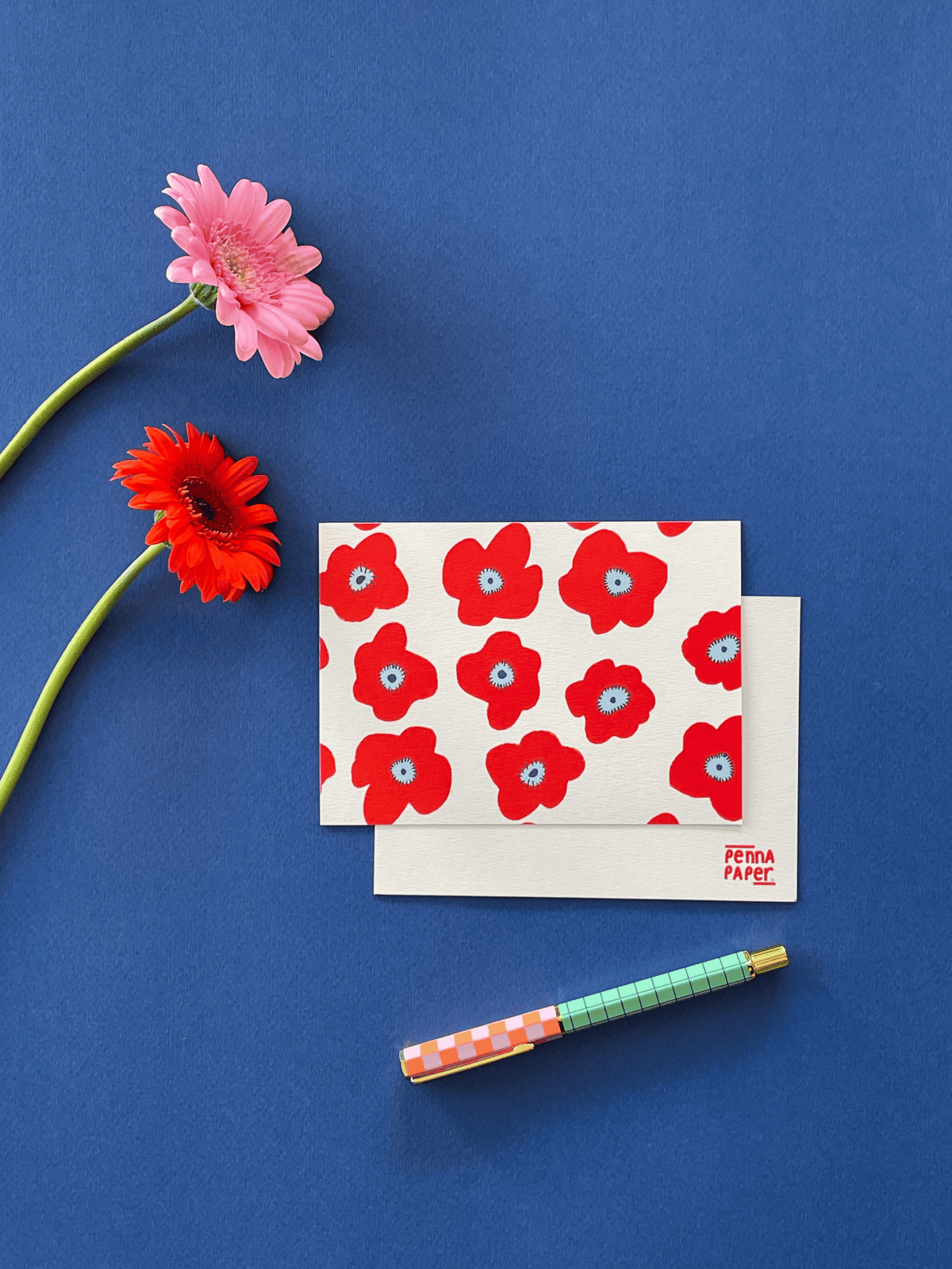 Carte postale coquelicots rouges, illustration A6 à envoyer ou encadrer