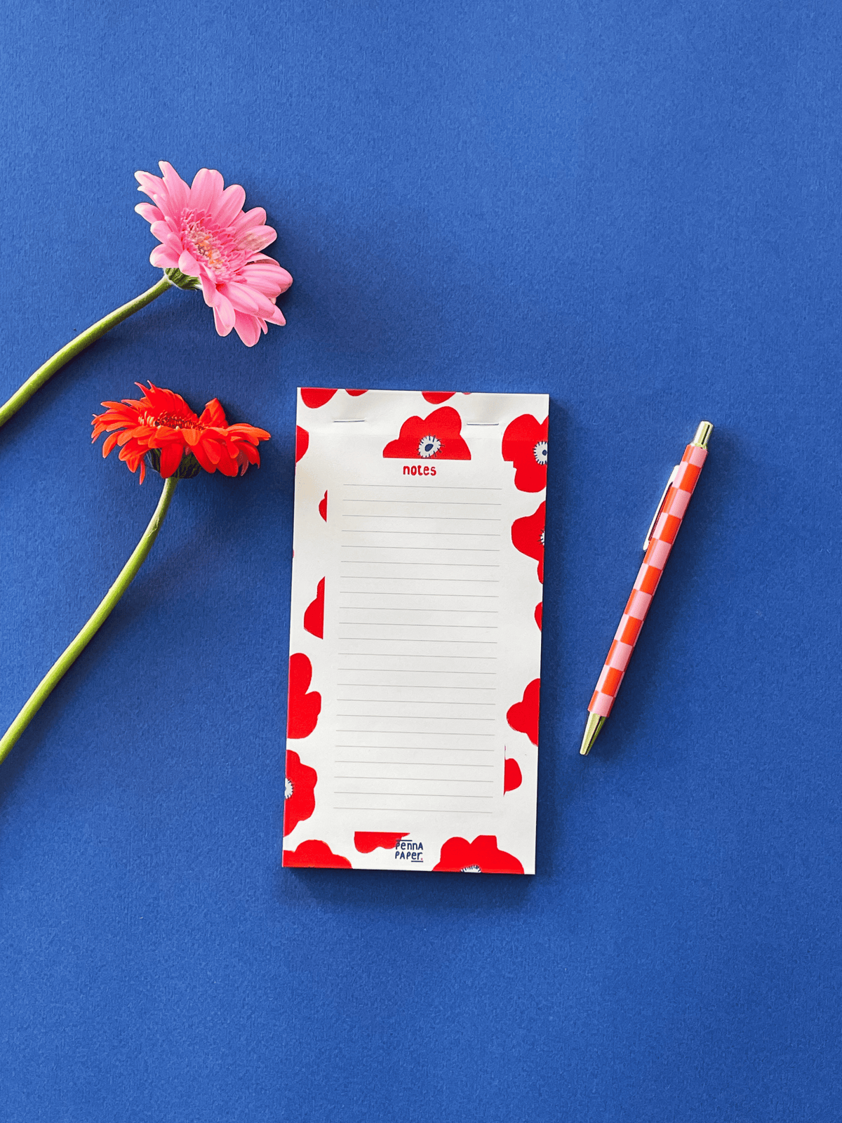 Bloc-notes coquelicots rouges, papeterie illustrée pour to-do list