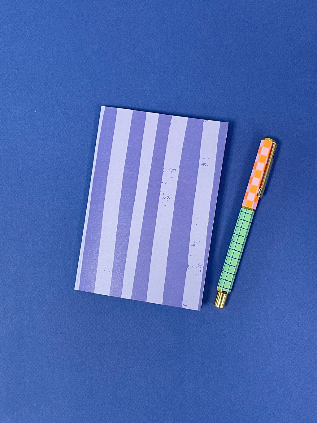 Mini carnet A6 rayures bleues