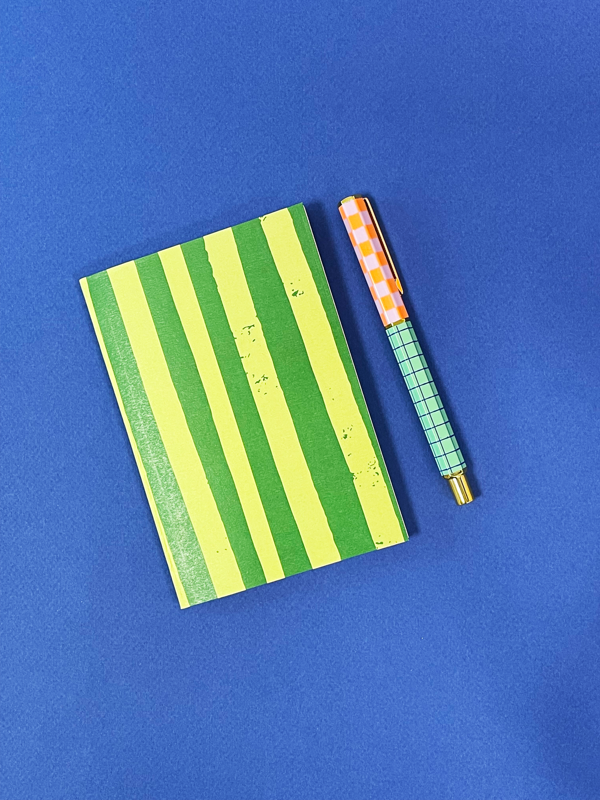 Mini carnet A6 rayures vertes